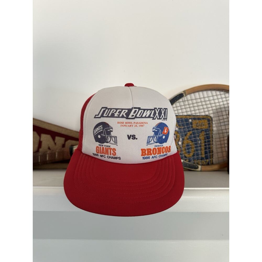 Vintage Super Bowl XXI 1987 New York Giants Denver Broncos Snapback Hat